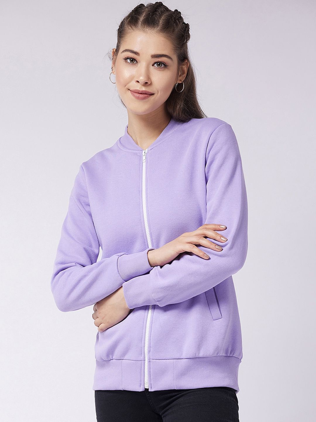 Miss Chase Women Purple Fleece Tailored Jacket Price in India