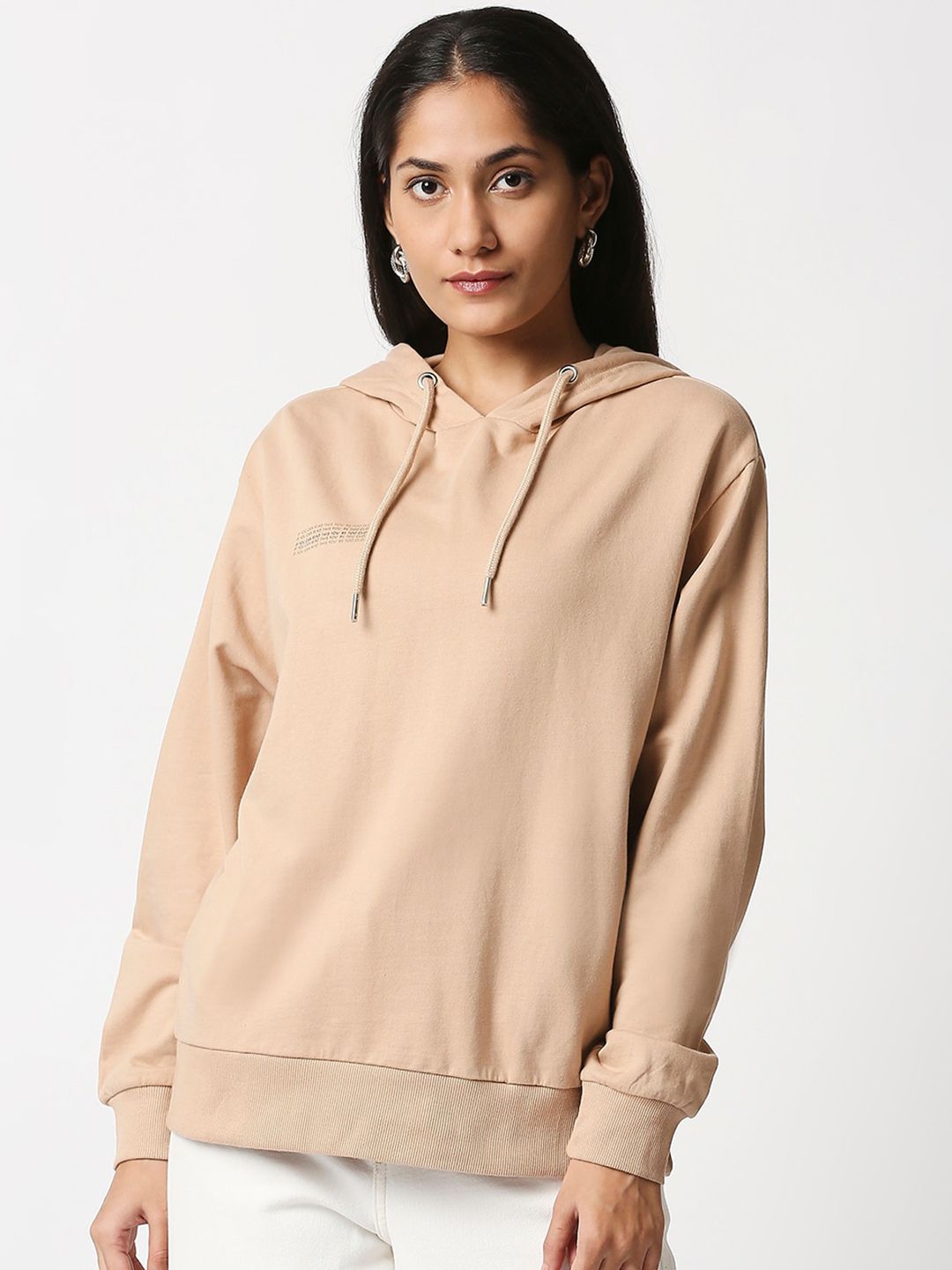 20Dresses Women Beige Hooded Sweatshirt Price in India