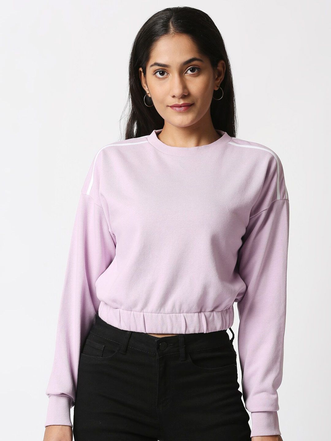 20Dresses Women Lavender Cotton Sweatshirt Price in India