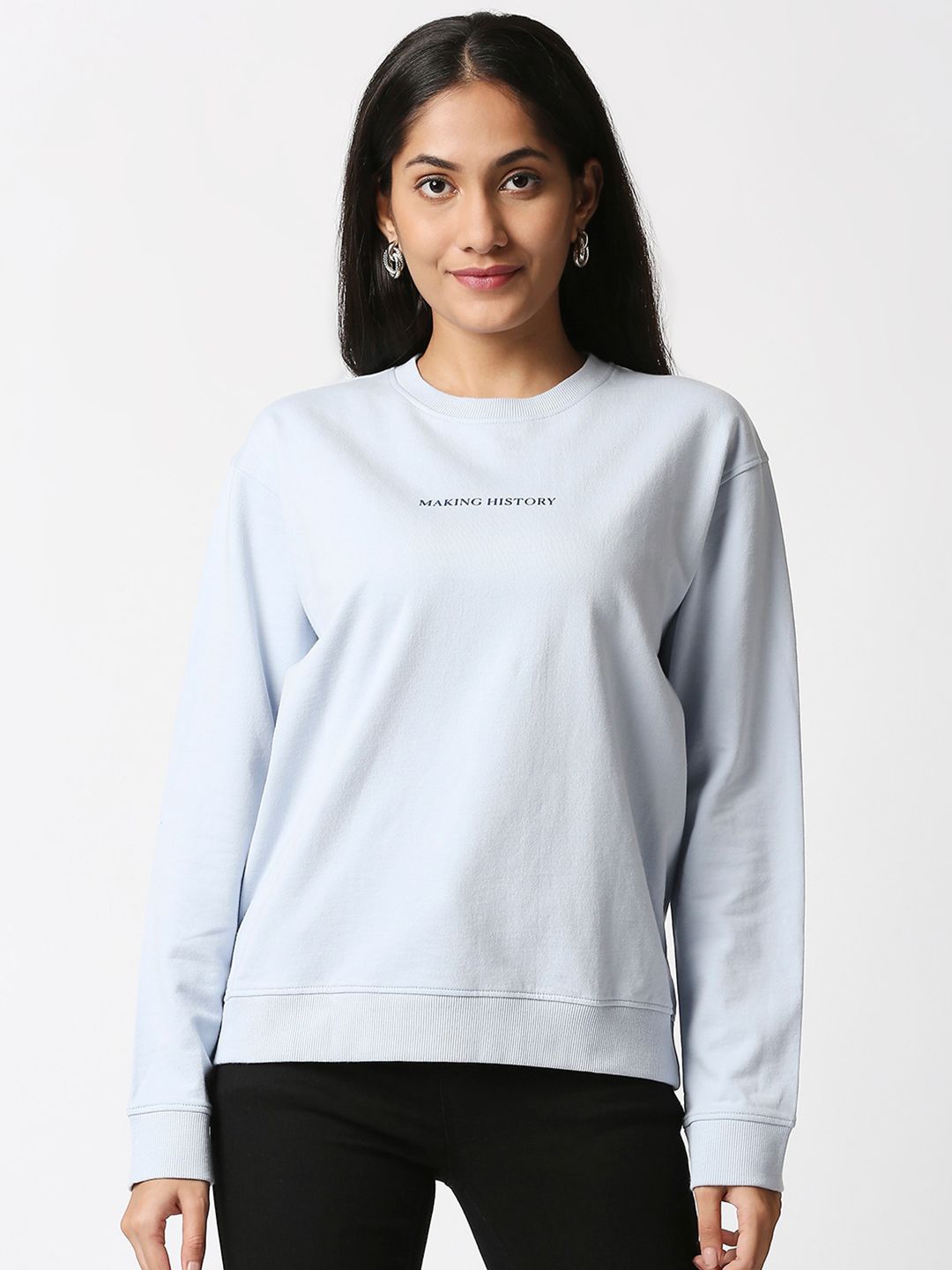 20Dresses Women Blue Cotton Sweatshirt Price in India