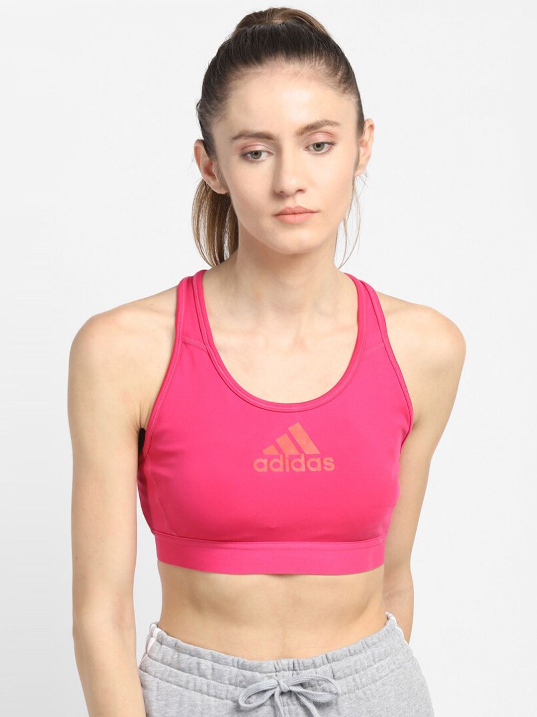 ADIDAS Pink Lightly Padded Workout Bra Price in India