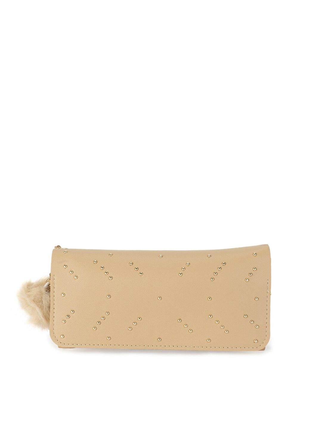 ZEVORA Women Beige Embellished Two Fold Wallet Price in India