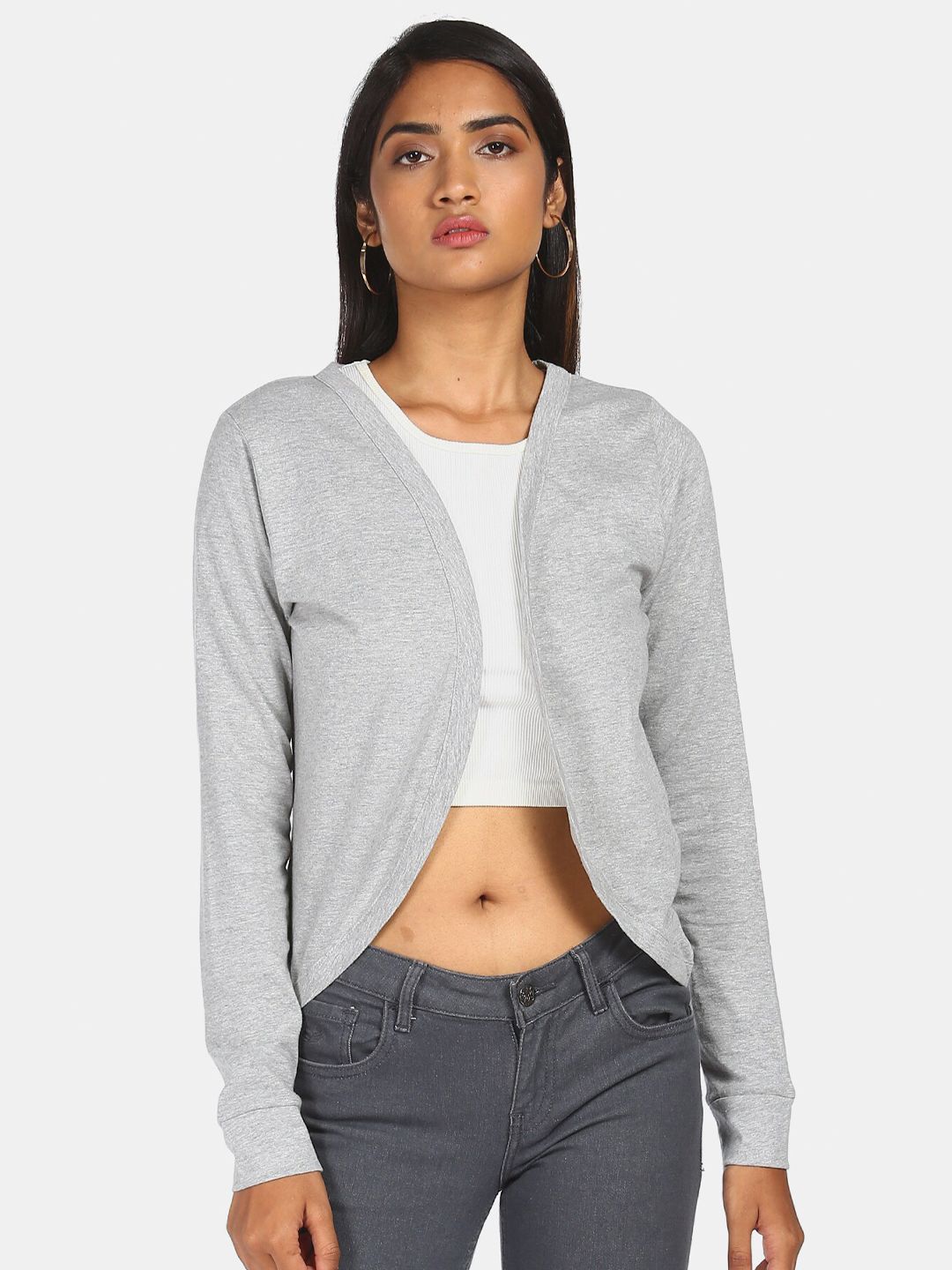 Sugr Women Grey Shrug Price in India