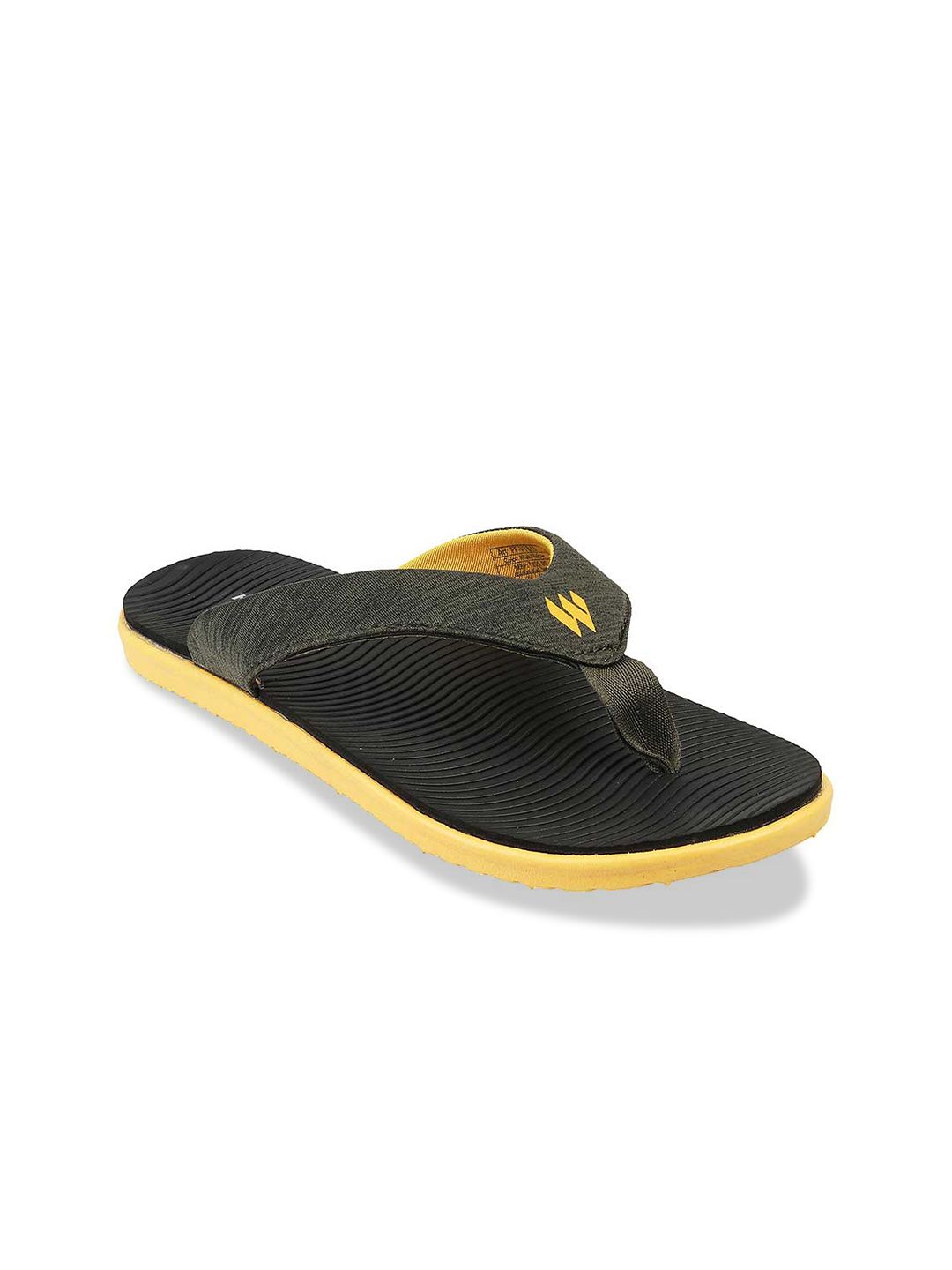 Vento Unisex Black & Yellow Rubber Thong Flip-Flops Price in India