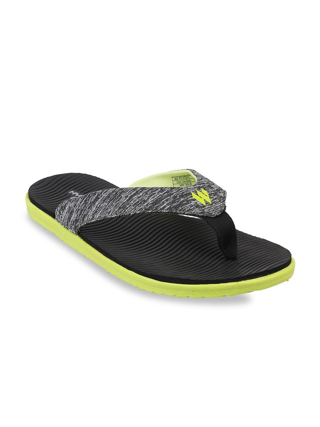 Vento Unisex Grey & Black Rubber Thong Flip-Flops Price in India