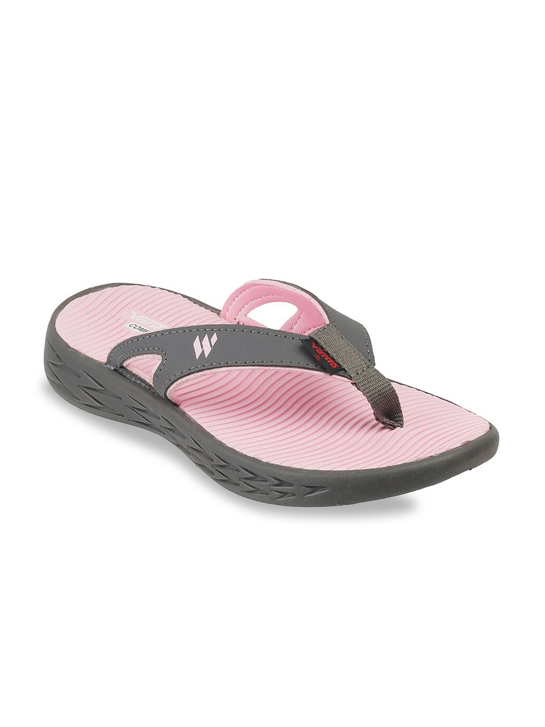Vento Unisex Grey & Pink Rubber Thong Flip-Flops Price in India