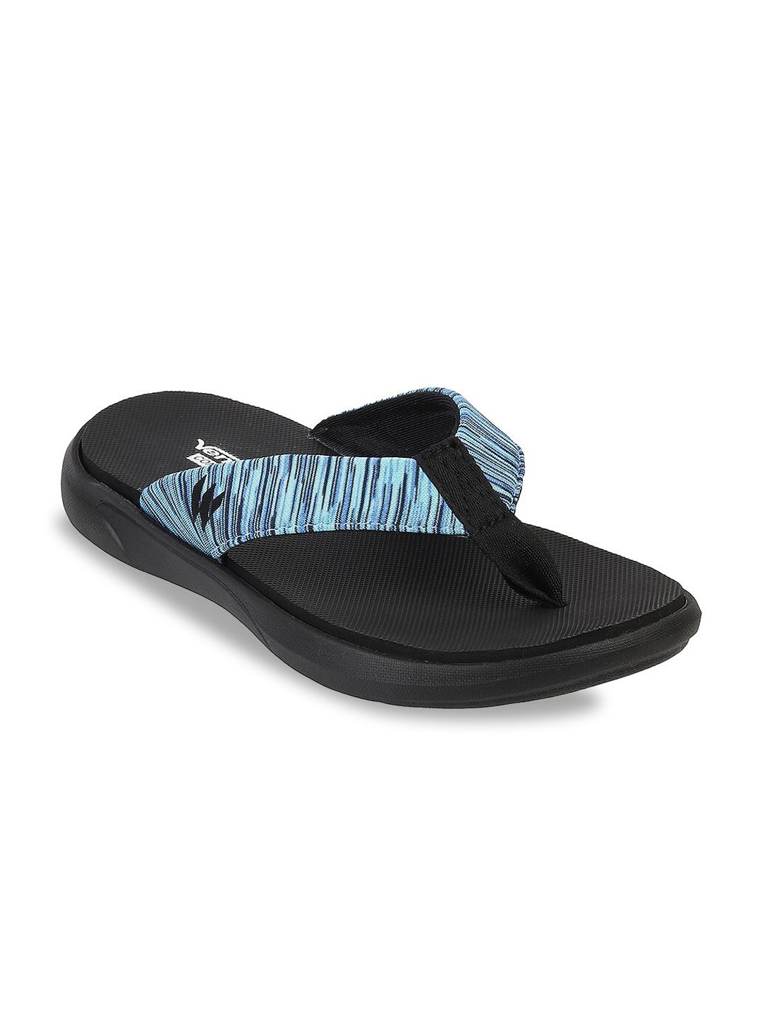 Vento Unisex Black & Blue Rubber Thong Flip-Flops Price in India