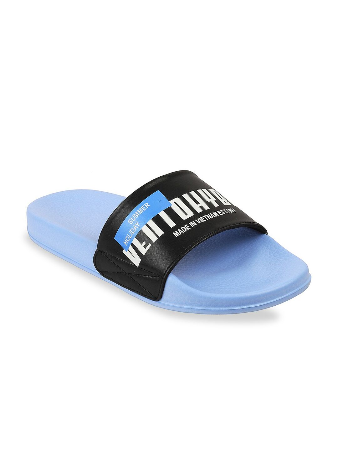 Vento Unisex Blue & Black Printed Rubber Thong Flip-Flops Price in India