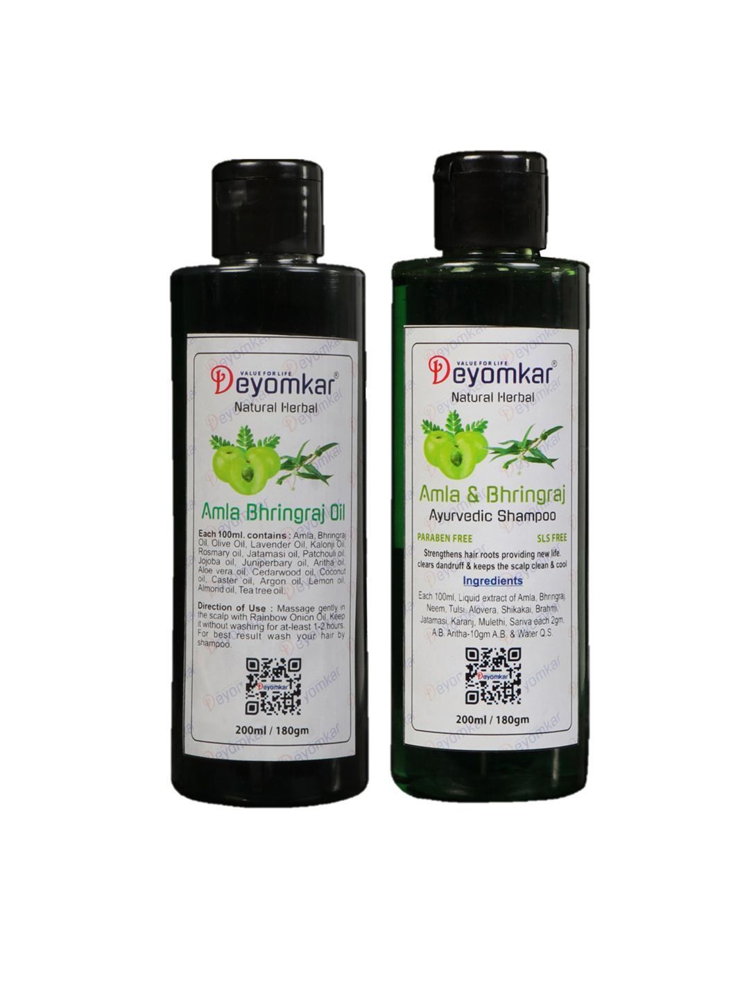 Deyomkar Set of 2 Amla-Bhrinjraj Shampoo & Oil Price in India