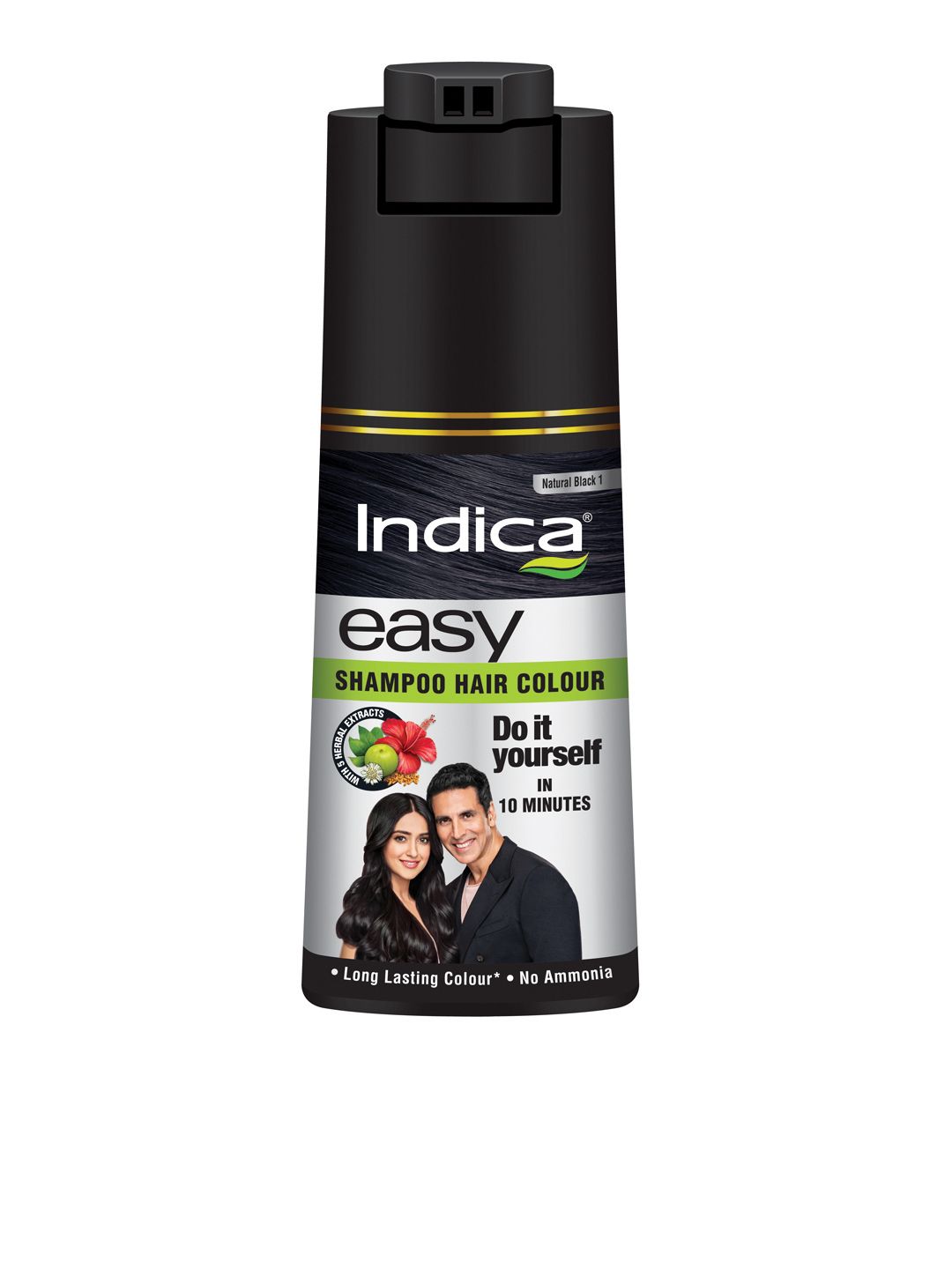 INDICA Easy Do-It-Yourself Hair Color Shampoo Pump Pack - Natural Black 1 - 180 ml Price in India