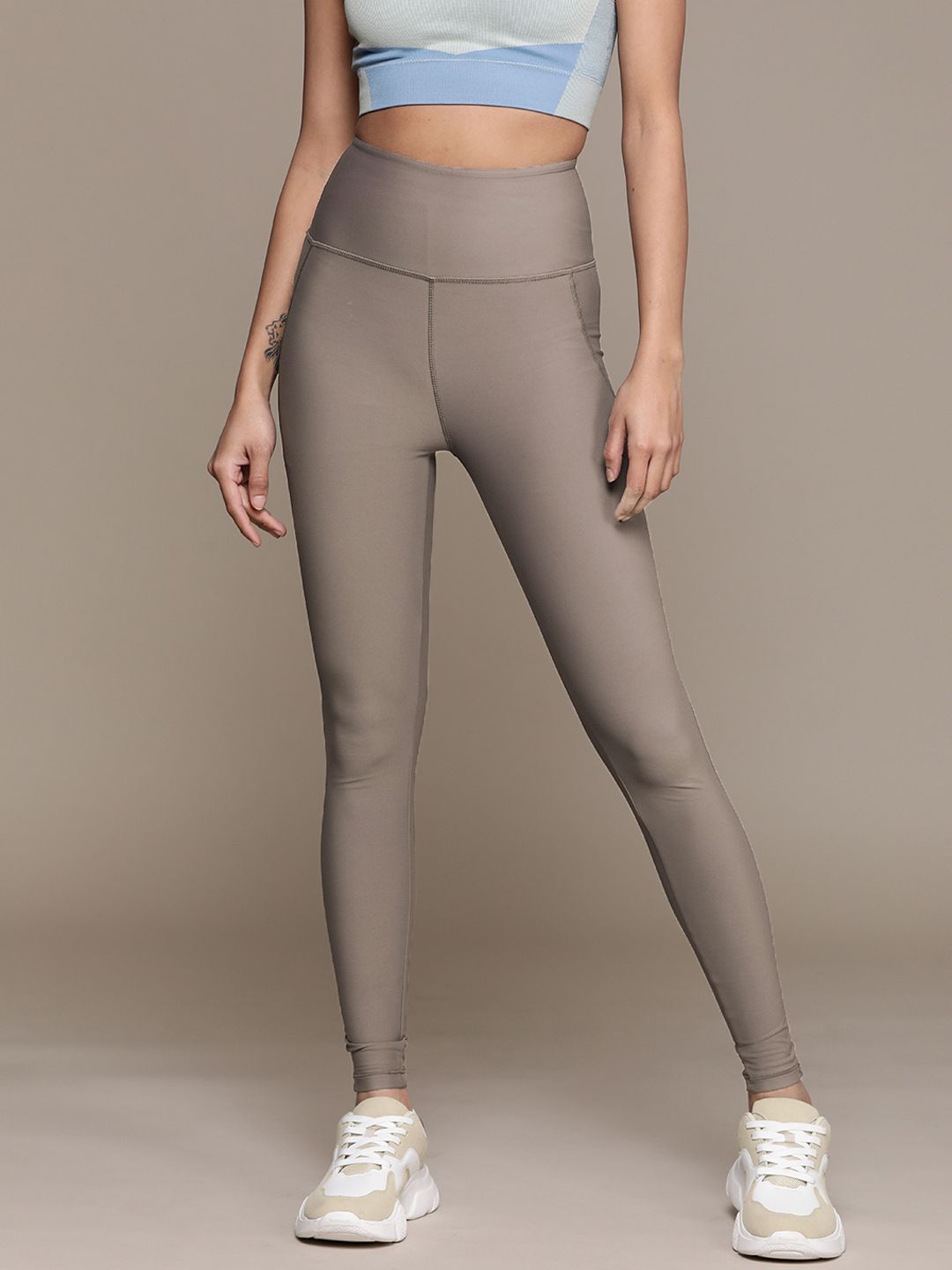 MANGO Women Charcoal Grey Solid Tights Price in India