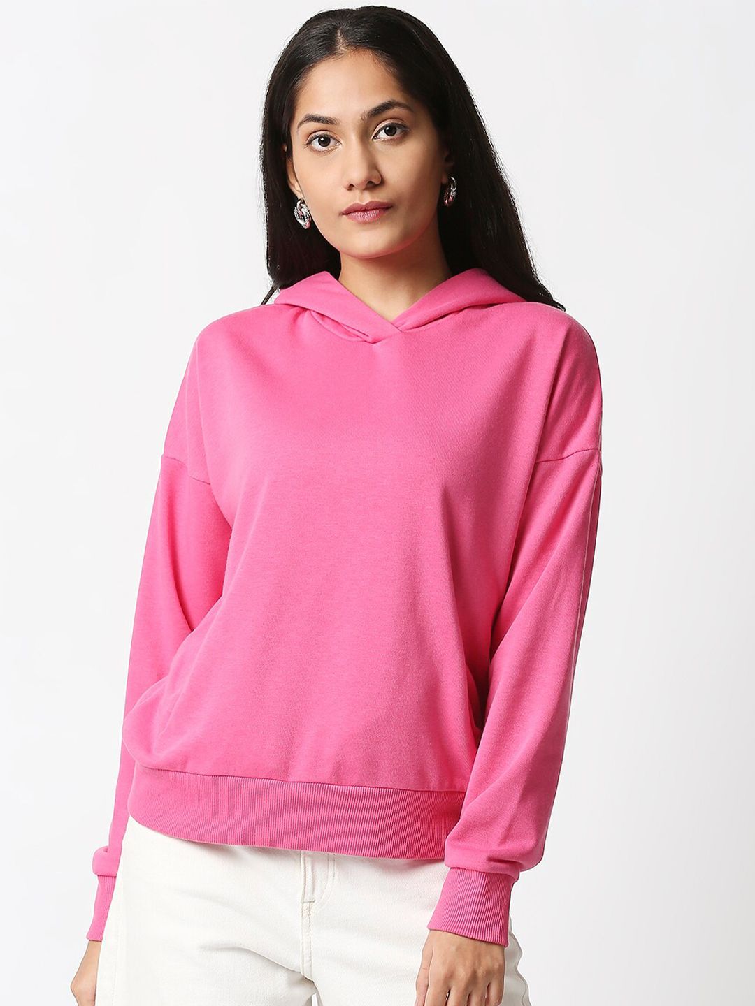 20Dresses Women Pink Hooded Sweatshirt Price in India