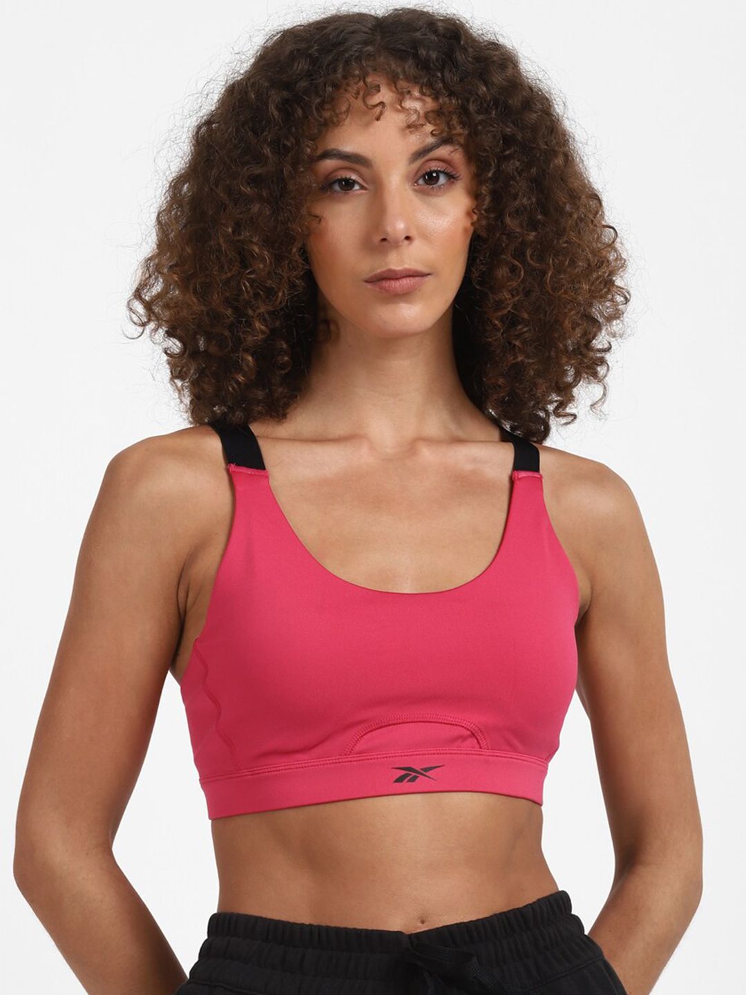 Reebok Pink & Black Workout Bra Price in India