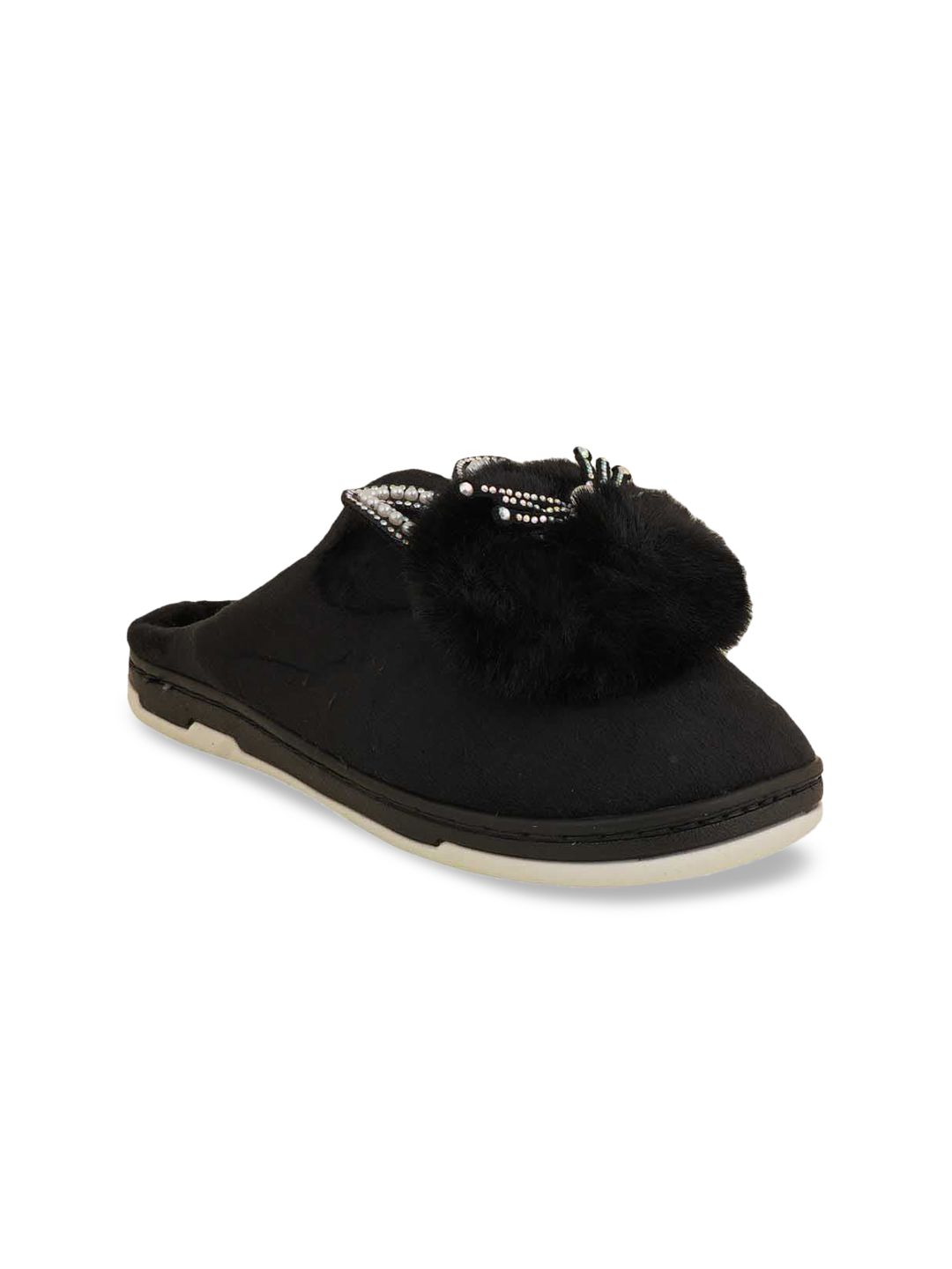 Walkfree Women Black Room Slippers Price in India