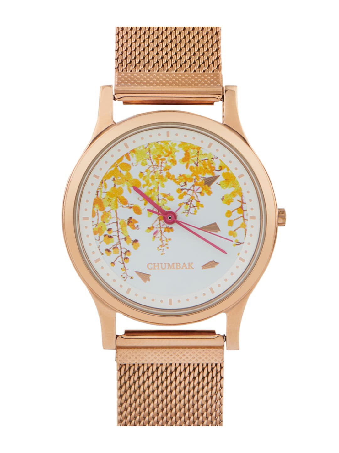 Chumbak Women White Dial & Rose Gold Toned Straps Analogue Watch 8907605105951 Price in India