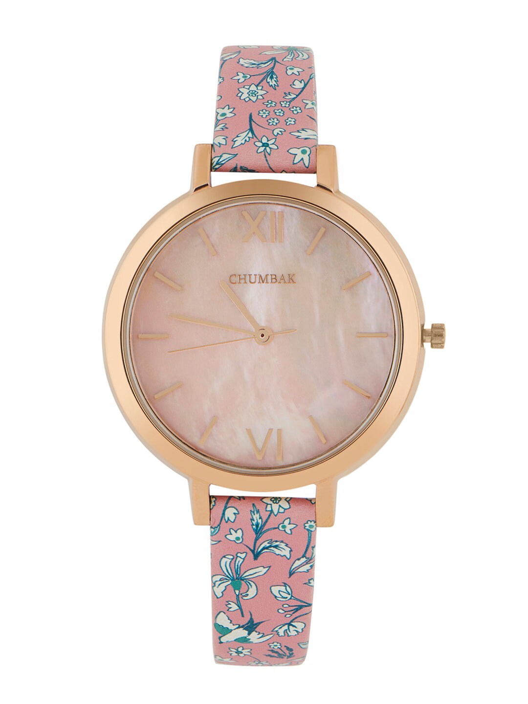 Chumbak Women Brown Printed Dial & Multicoloured Leather Straps Analogue Watch 8907605105937 Price in India