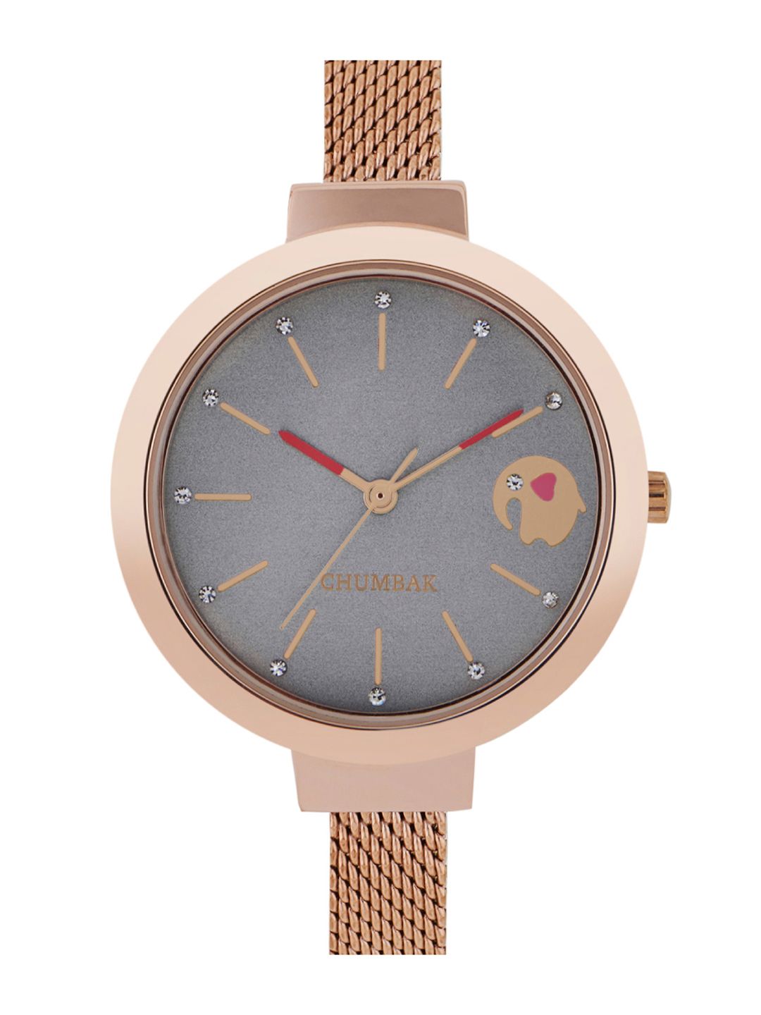 Chumbak Women Grey Dial & Rose Gold Toned Straps Analogue Watch 8907605105999 Price in India