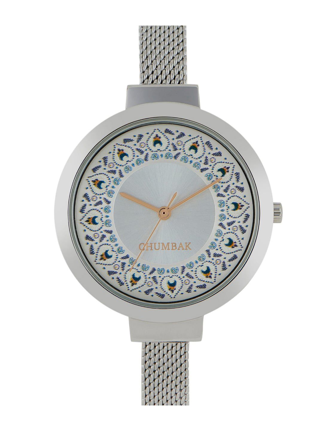 Chumbak Women Silver-Toned Stainless Steel Bracelet Analogue Watch Price in India