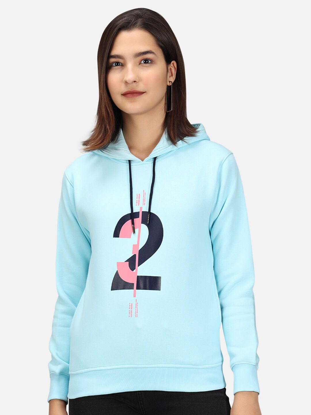 ANTI CULTURE Women Blue Printed Sweatshirt Price in India