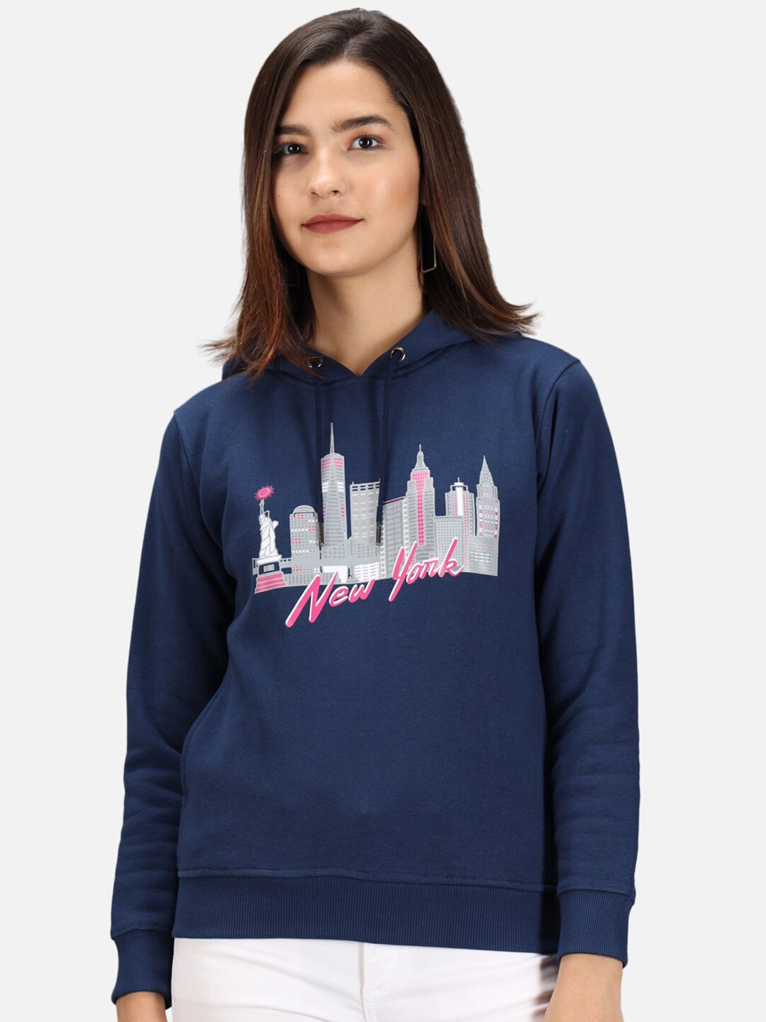 ANTI CULTURE Woman Blue Printed Sweatshirt Price in India