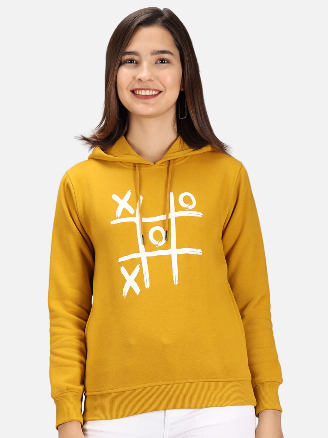 ANTI CULTURE Women Mustard Printed Sweatshirt Price in India