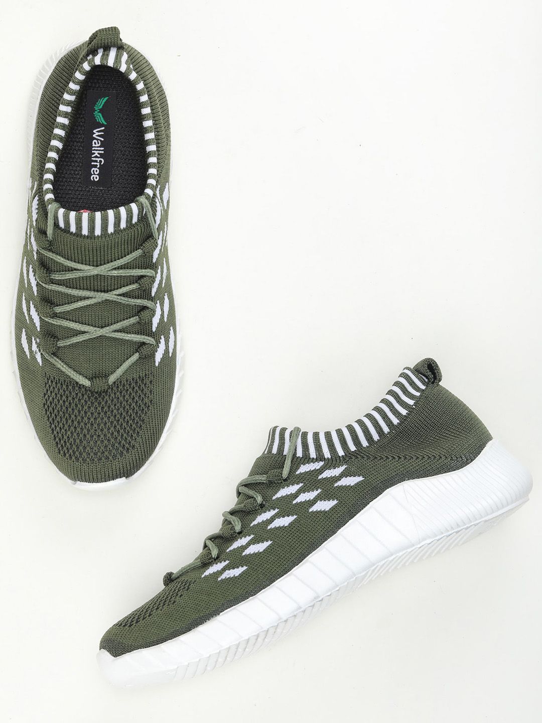 Walkfree Women Green Woven Design Sneakers Price in India