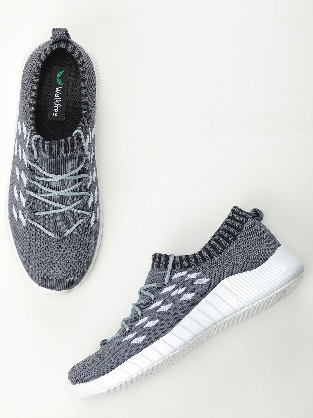 Walkfree Women Grey Woven Design Sneakers Price in India