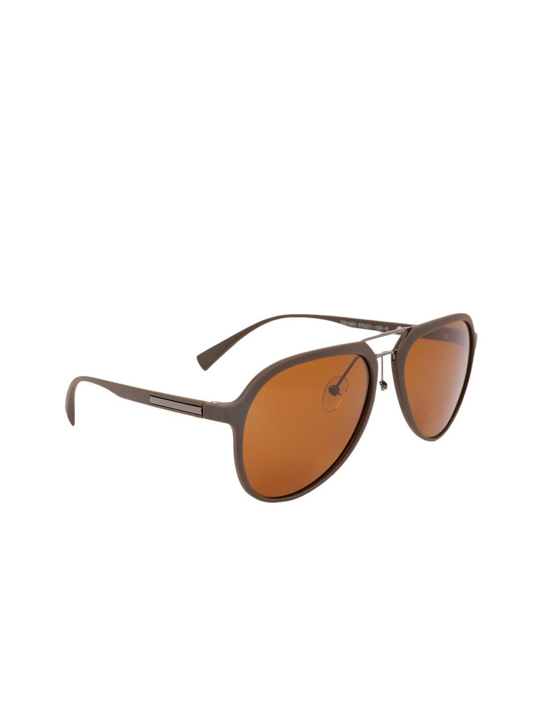 MARC LOUIS Unisex Brown Aviator Sunglasses with Polarised and UV Protected Lens TR1985C08 Price in India