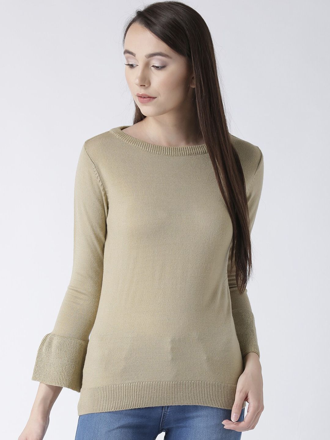 Club York Women Beige Acrylic Pullover Price in India