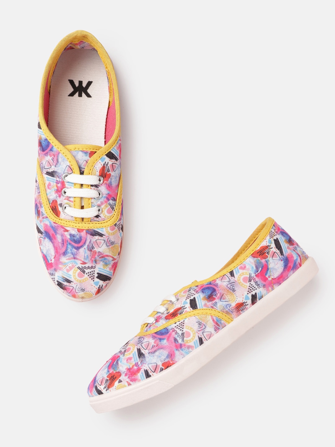 Kook N Keech Women Pink & Blue Printed Sneakers Price in India
