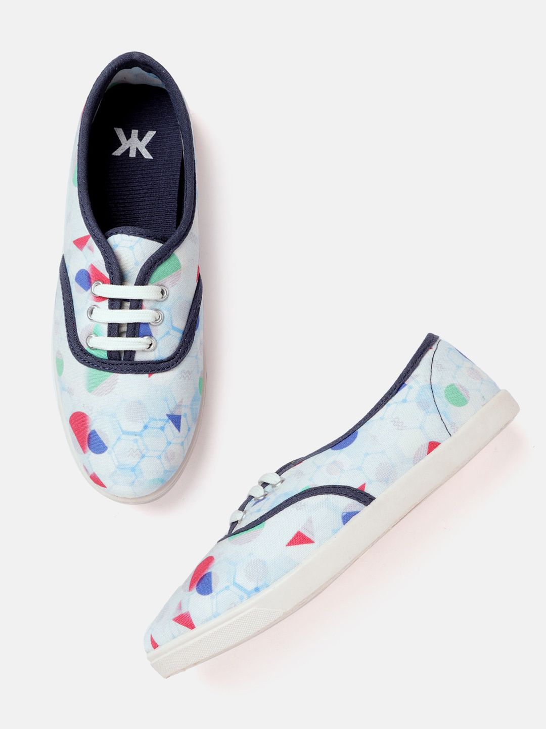 Kook N Keech Women Blue & Red Printed Sneakers Price in India