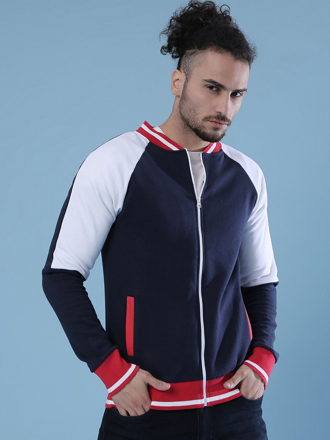 CAHOOT Men Navy Blue Lightweight Outdoor Sporty Jacket