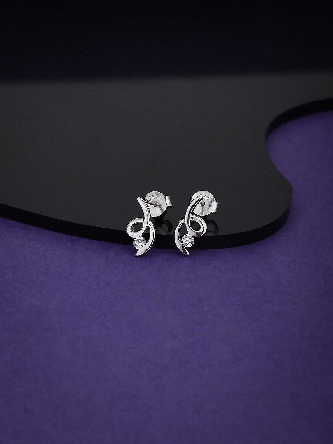VANBELLE 925 Sterling Silver Contemporary Studs Earrings Price in India