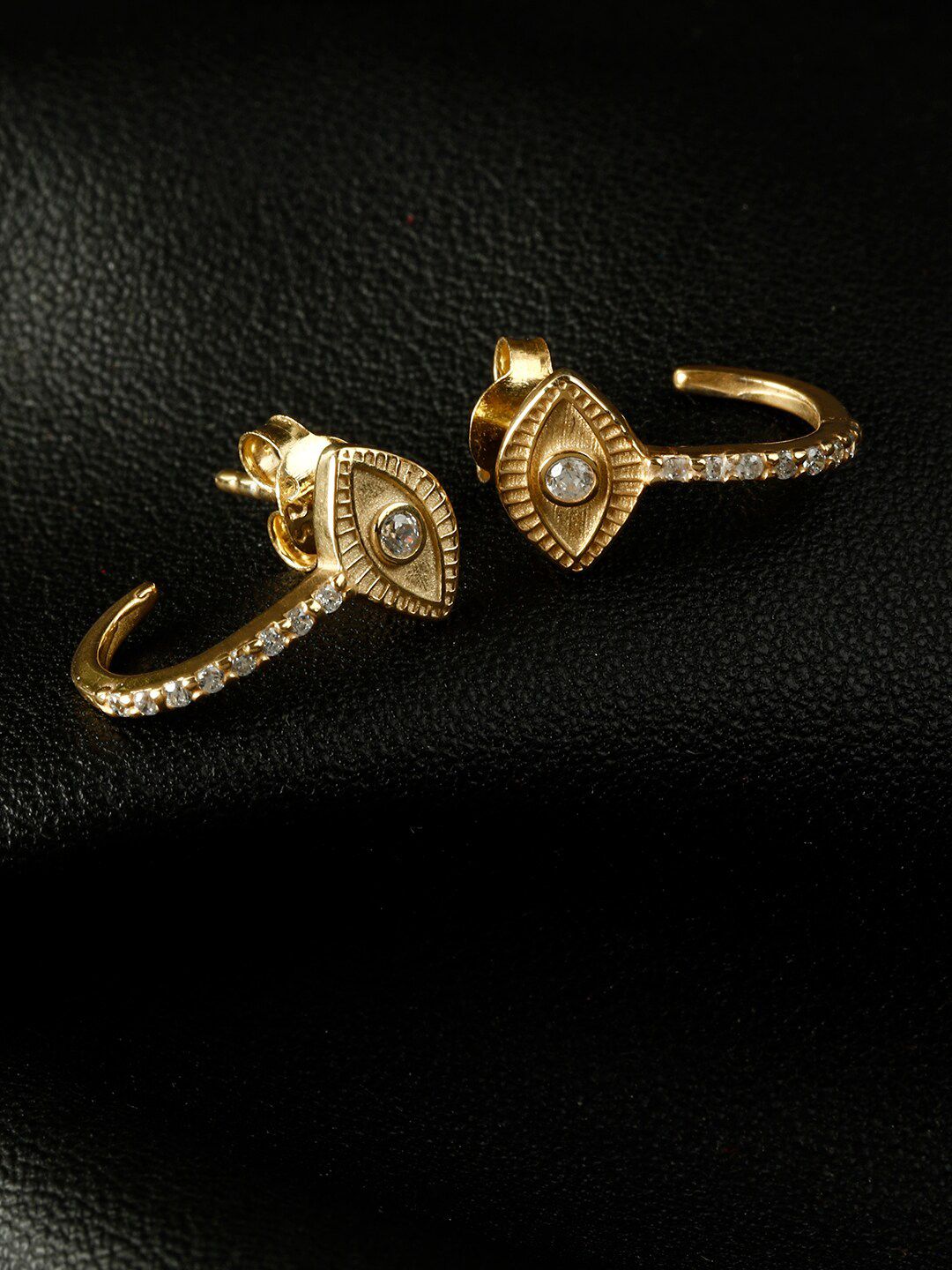 GIVA 925 Sterling Silver Gold-Toned Contemporary Studs Earrings Price in India