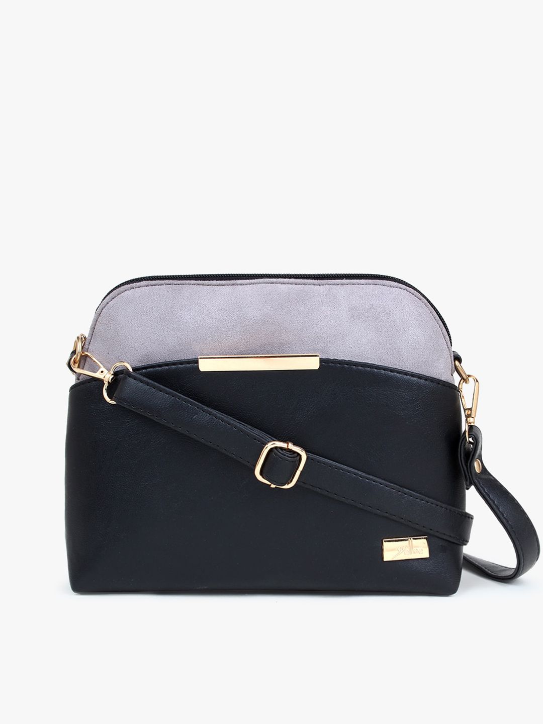 yelloe Black Colourblocked Structured Sling Bag Price in India