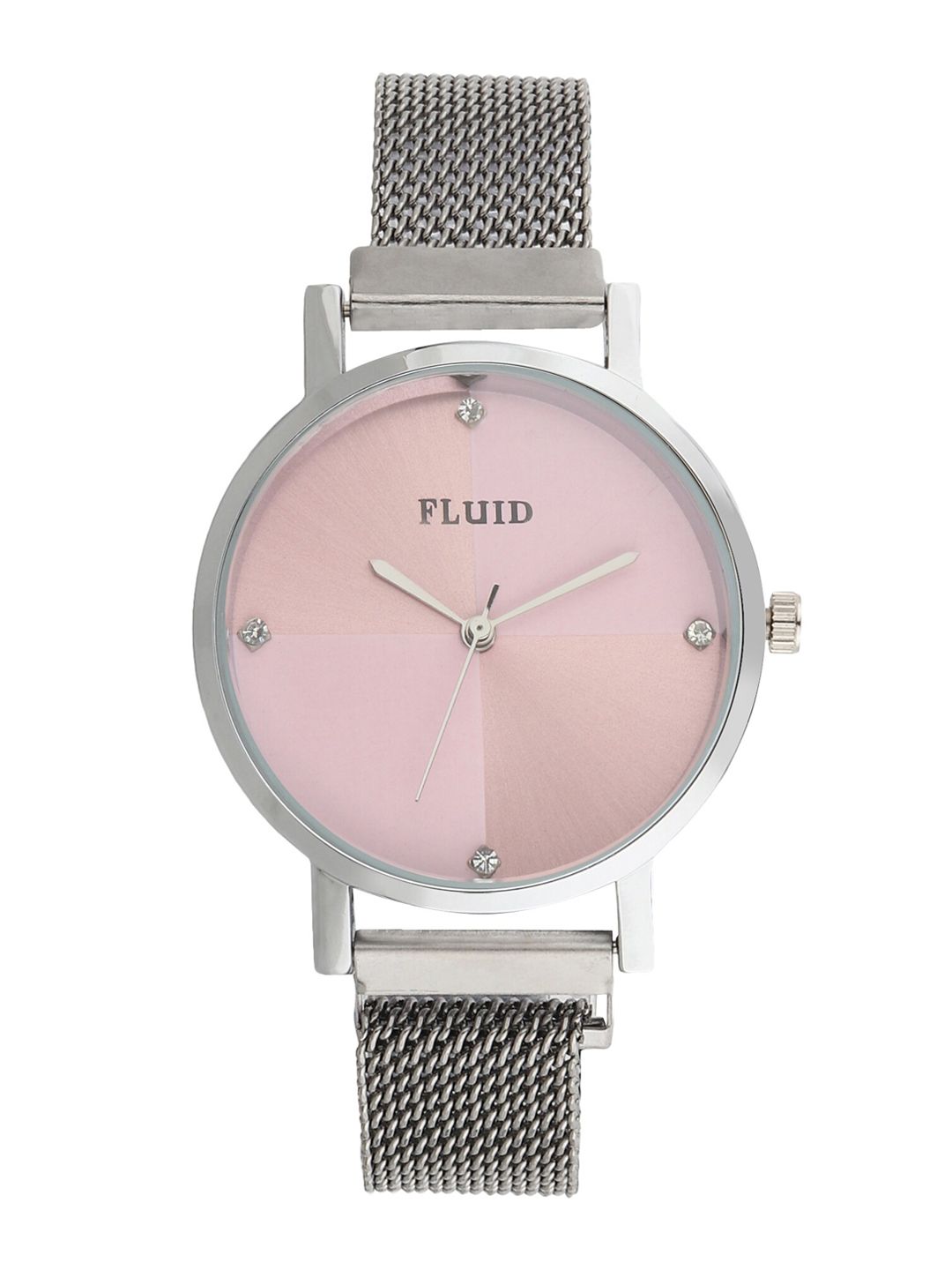 FLUID Women Pink & Silver Toned Bracelet Style Straps Analogue Watch FL-Mag-SL-06 Price in India