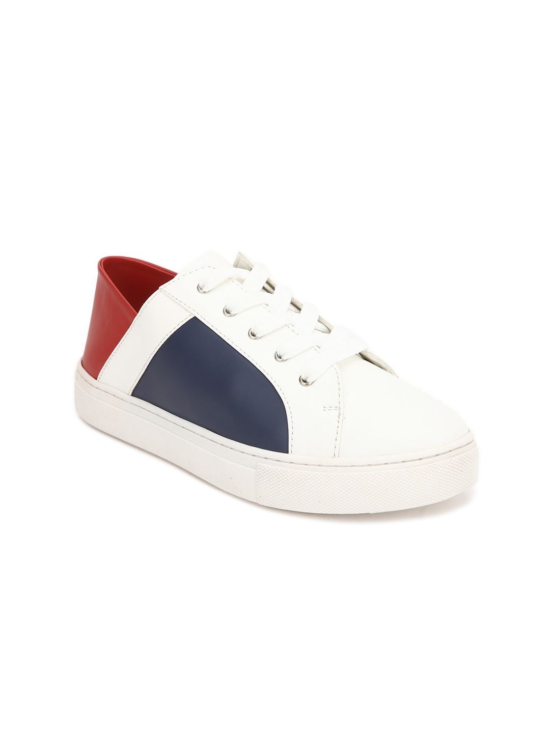 FOREVER 21 Women White Colourblocked PU Sneakers Price in India