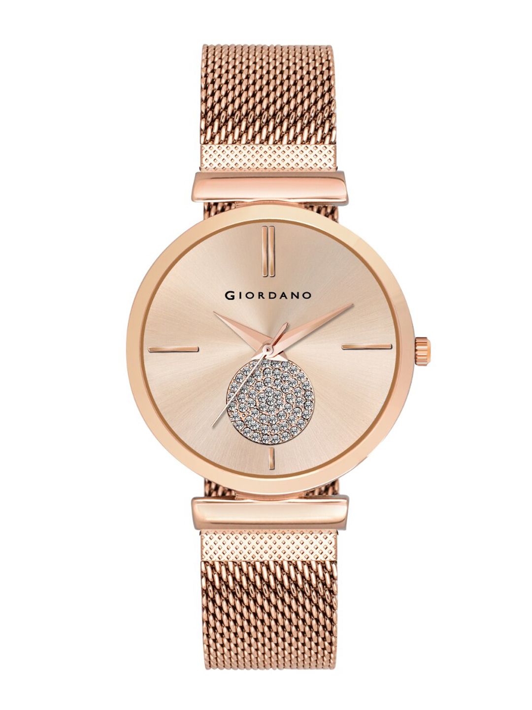 GIORDANO Women Rose Gold-Toned Bracelet Style Straps Analogue Watch GD-4066-33 Price in India