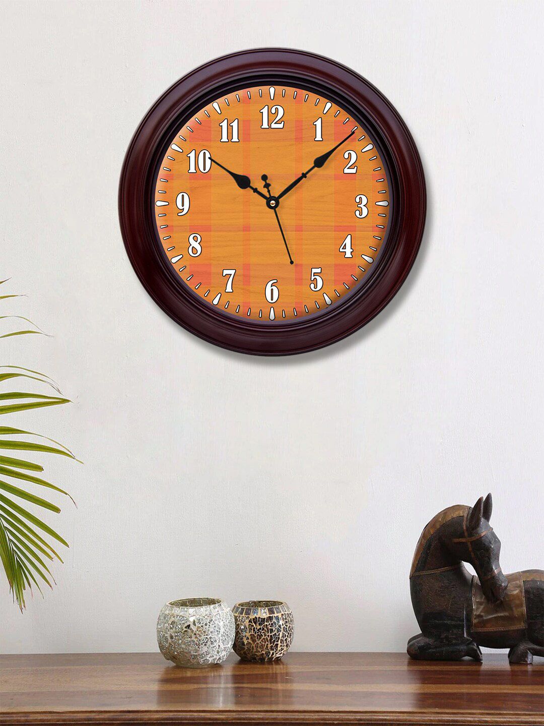 999Store Red & White Printed Contemporary Wall Clock Price in India