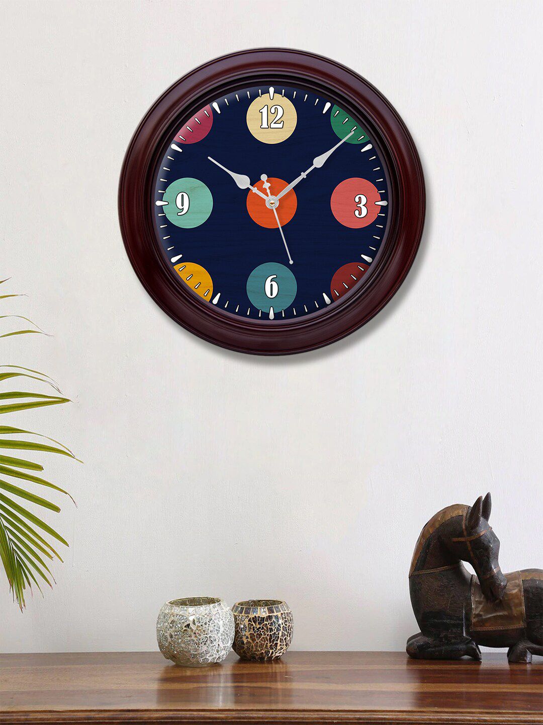 999Store Blue & Red Printed Contemporary Wall Clock Price in India