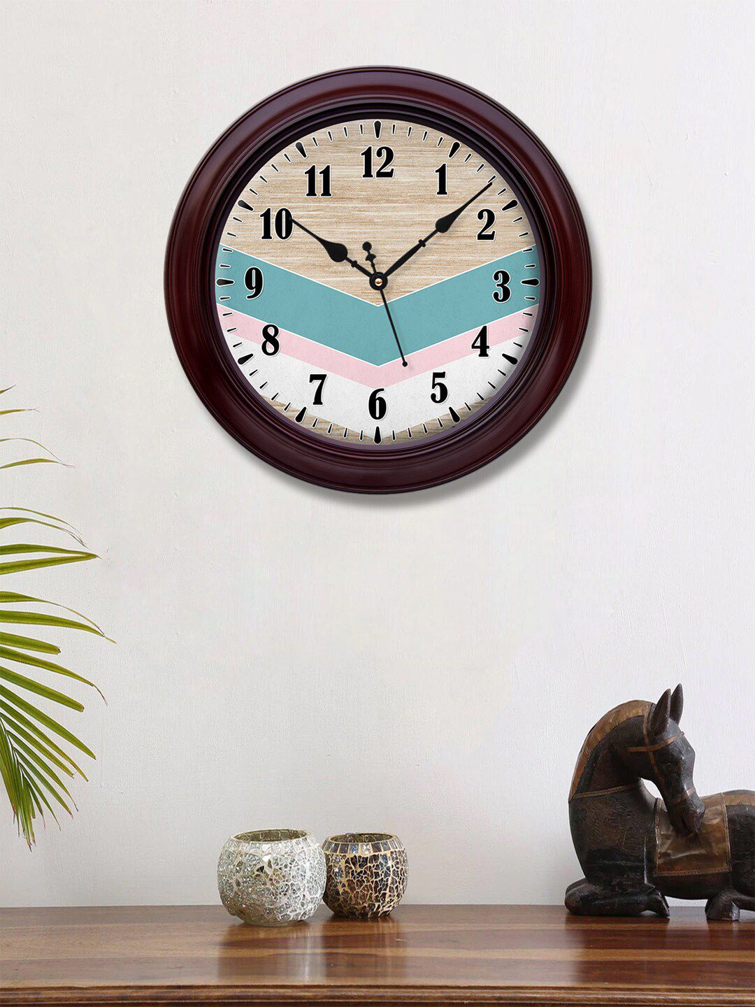 999Store Multicoloured Geometrical Printed Contemporary Wall Clock Price in India