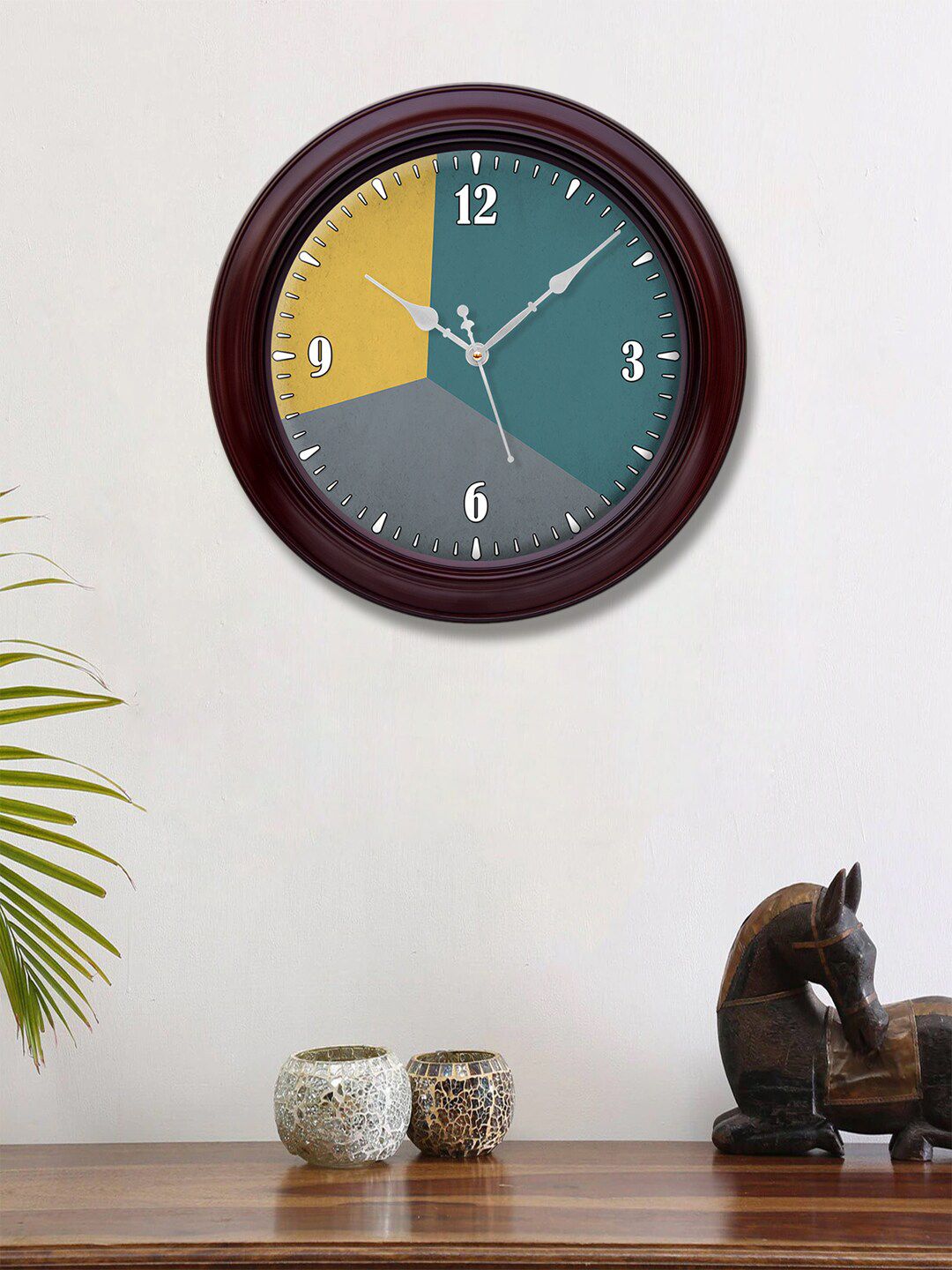999Store Blue & Yellow Printed Contemporary Wall Clock Price in India