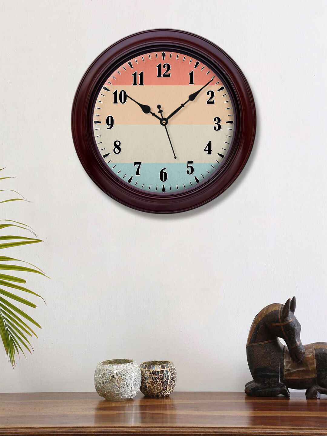 999Store Pink & Blue Printed Contemporary Wall Clock Price in India