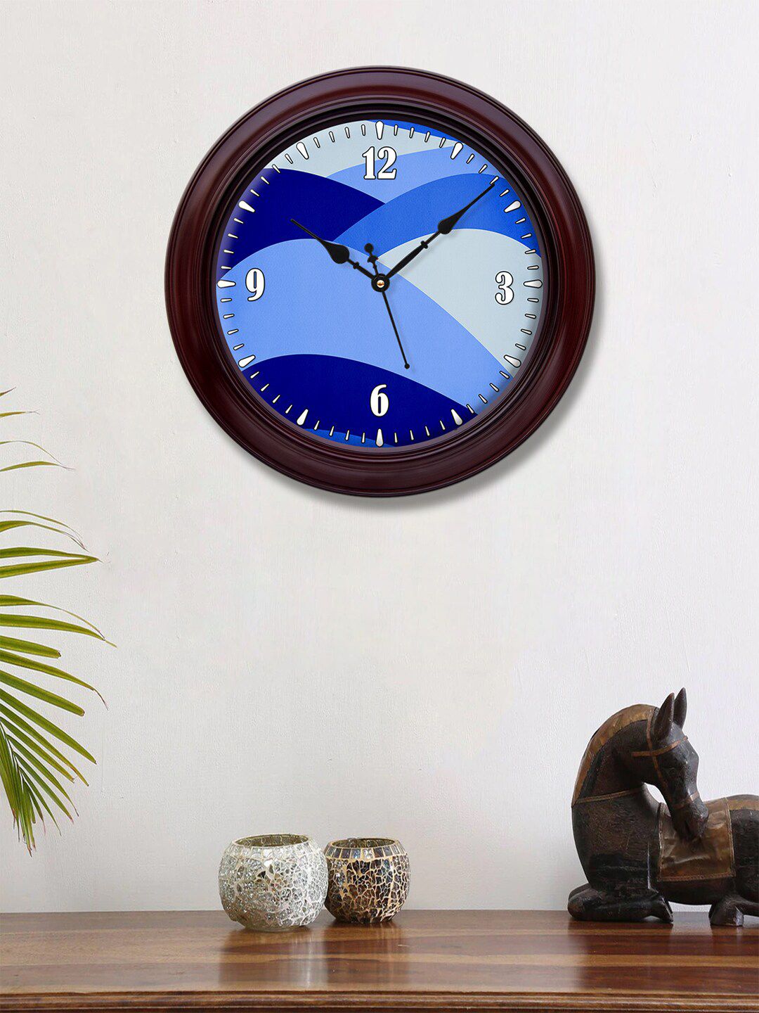 999Store Blue Printed Traditional Wall Clock Price in India