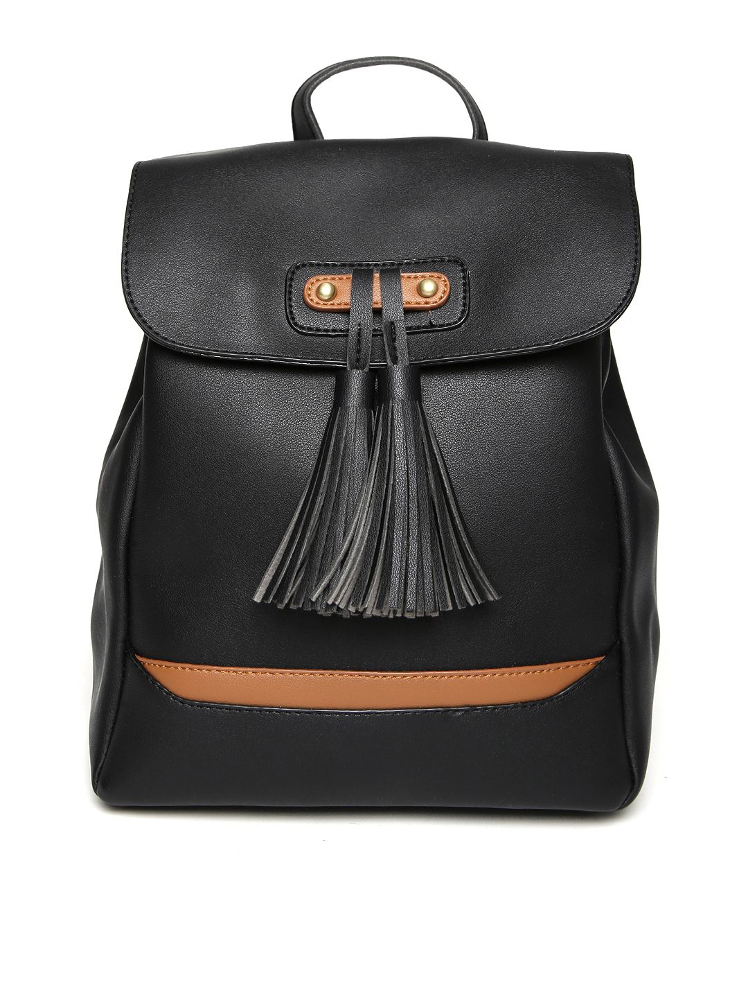 Mast & Harbour Women Black Tassel Backpack Price in India