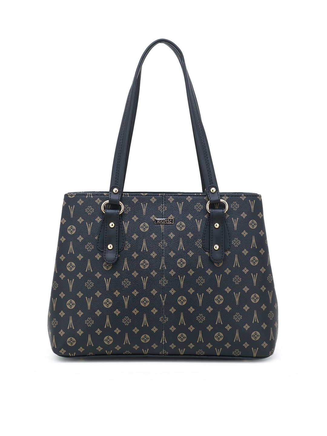 Exotic Black Printed PU Structured Handheld Bag Price in India