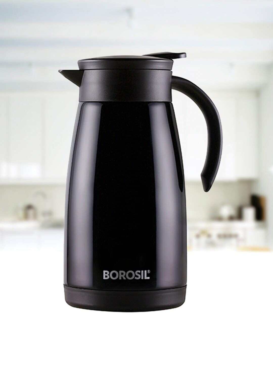 BOROSIL Black Stainless Steel Glossy Teapot Flask Price in India