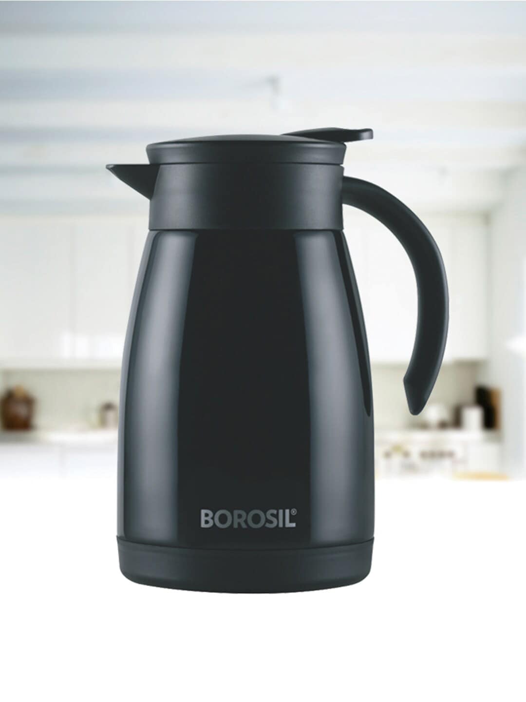 BOROSIL Black Solid Stainless Steel Glossy Vacuum Insulated Kettle- 750 ml Price in India