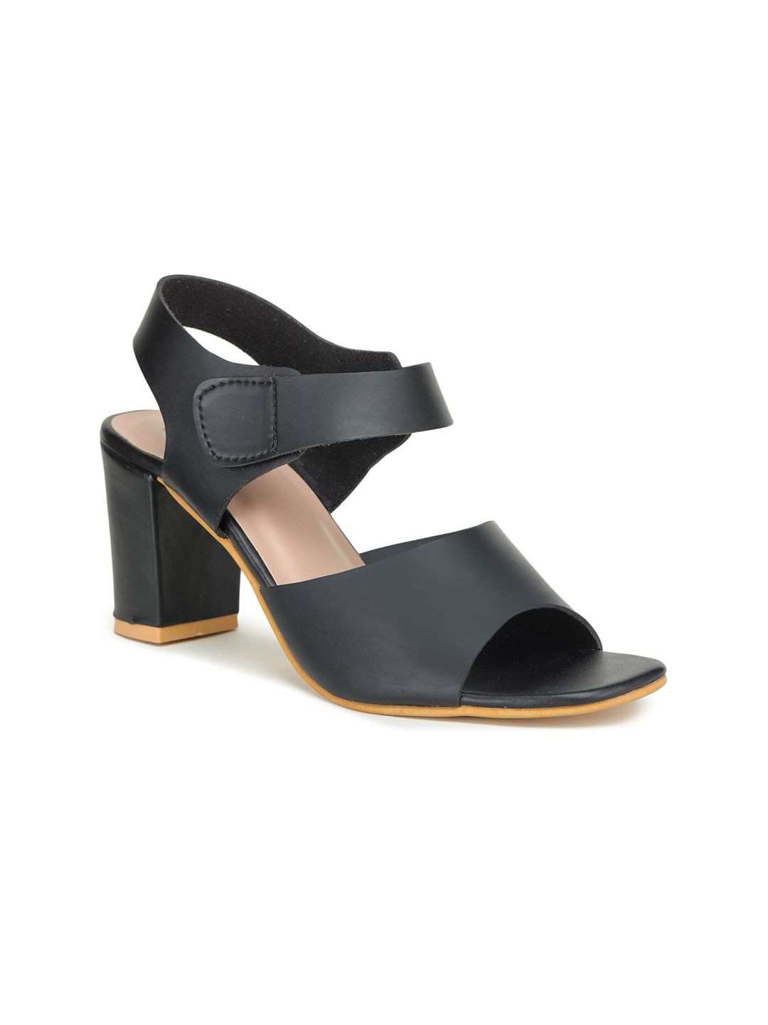 Walkfree Black Block Sandals Price in India