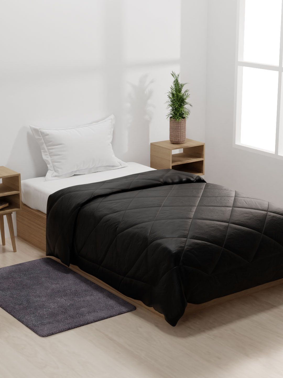 Stoa Paris Black AC Room 150 GSM Single Bed Comforter Price in India